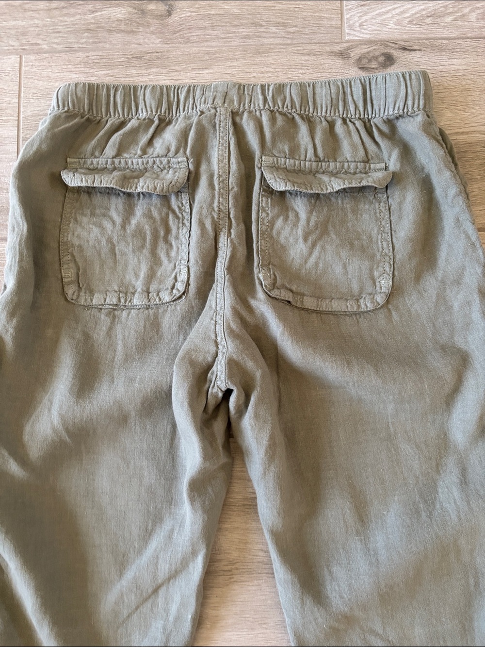 C & C California Green Wash Linen Jogger Pants With Pockets Size Medium - Picture 10 of 10